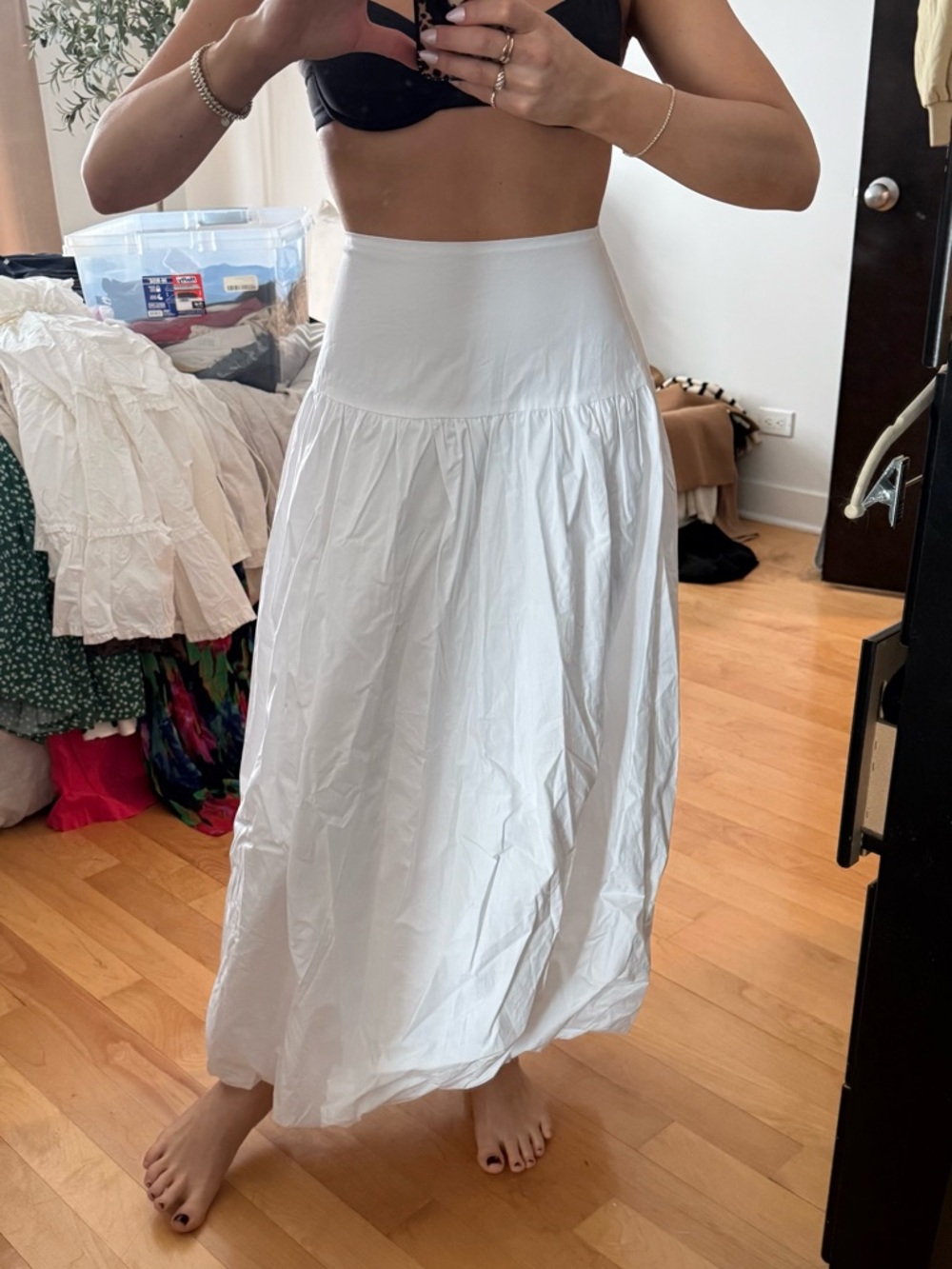 NWT high waist bubble maxi skirt